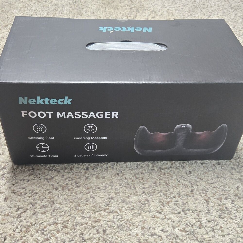 New Nekteck Foot Massager NK-FM12 Open Box - Heat, Timer, Adjustable Intensity
